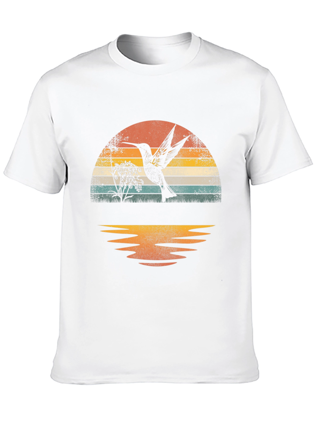 Hummingbird Sunset Graphic Tee - Nature Lover T-Shirt