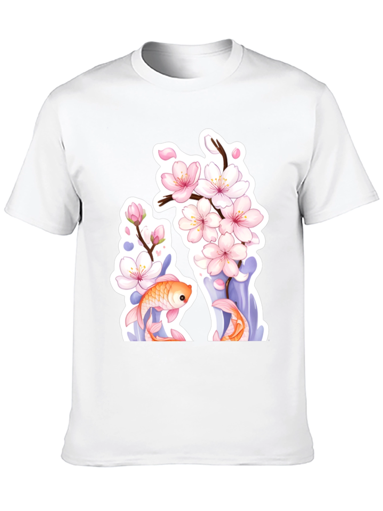 Cherry Blossom Koi Fish Graphic Tee