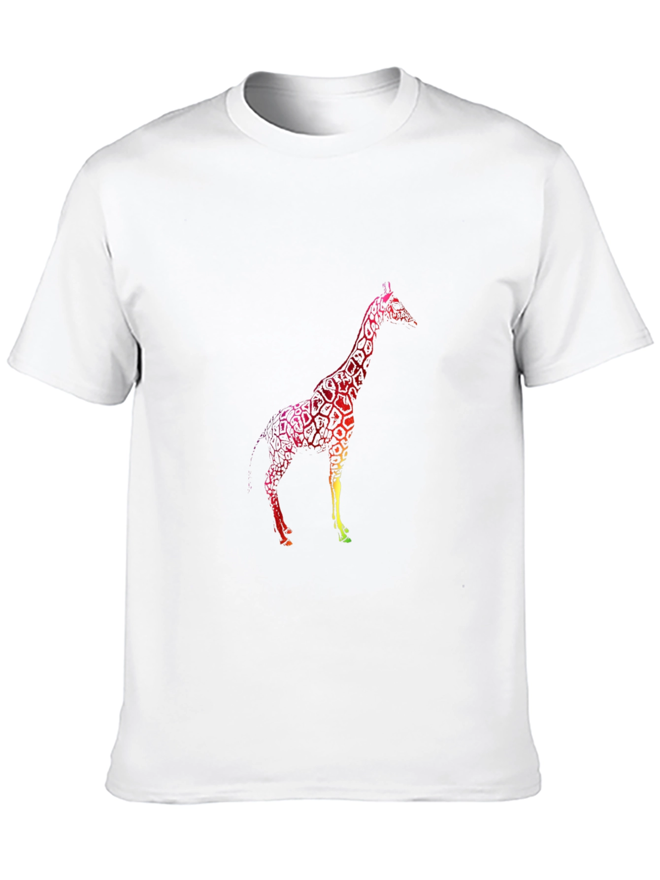 Giraffe Graphic Tee - Black Cotton Casual T-Shirt
