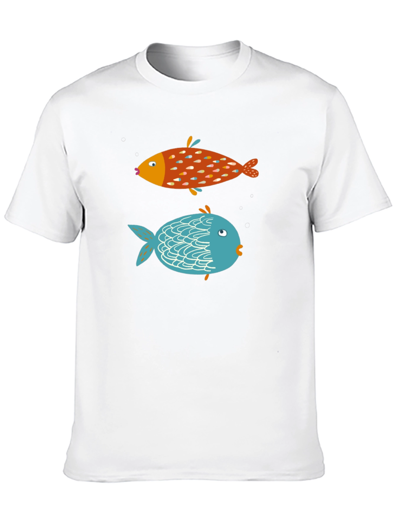 Fun Fish Graphic Tee - Black Cotton T-Shirt
