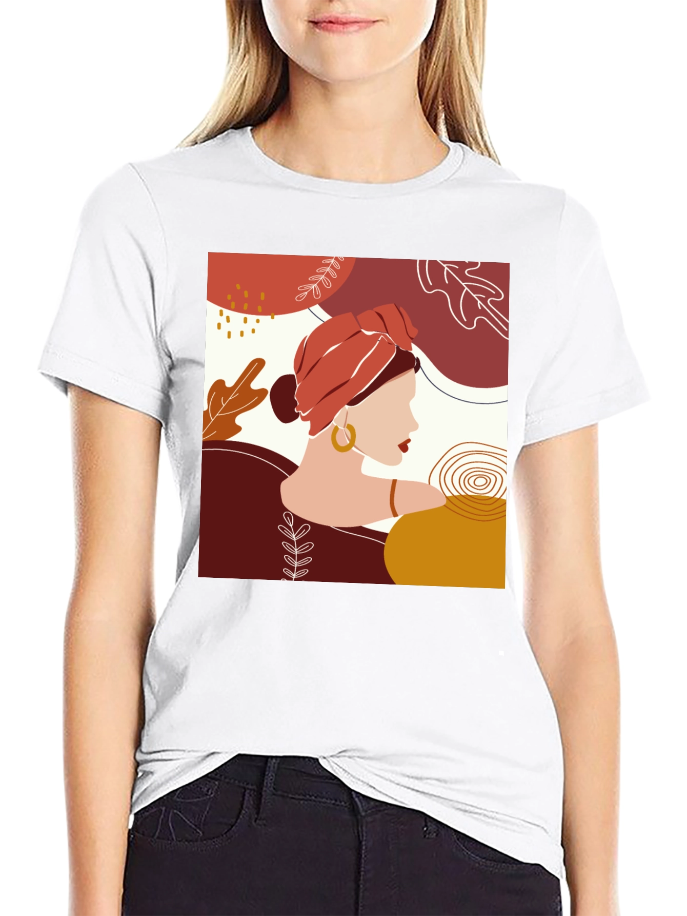 Abstract Woman Graphic Tee - Stylish Casual Wear