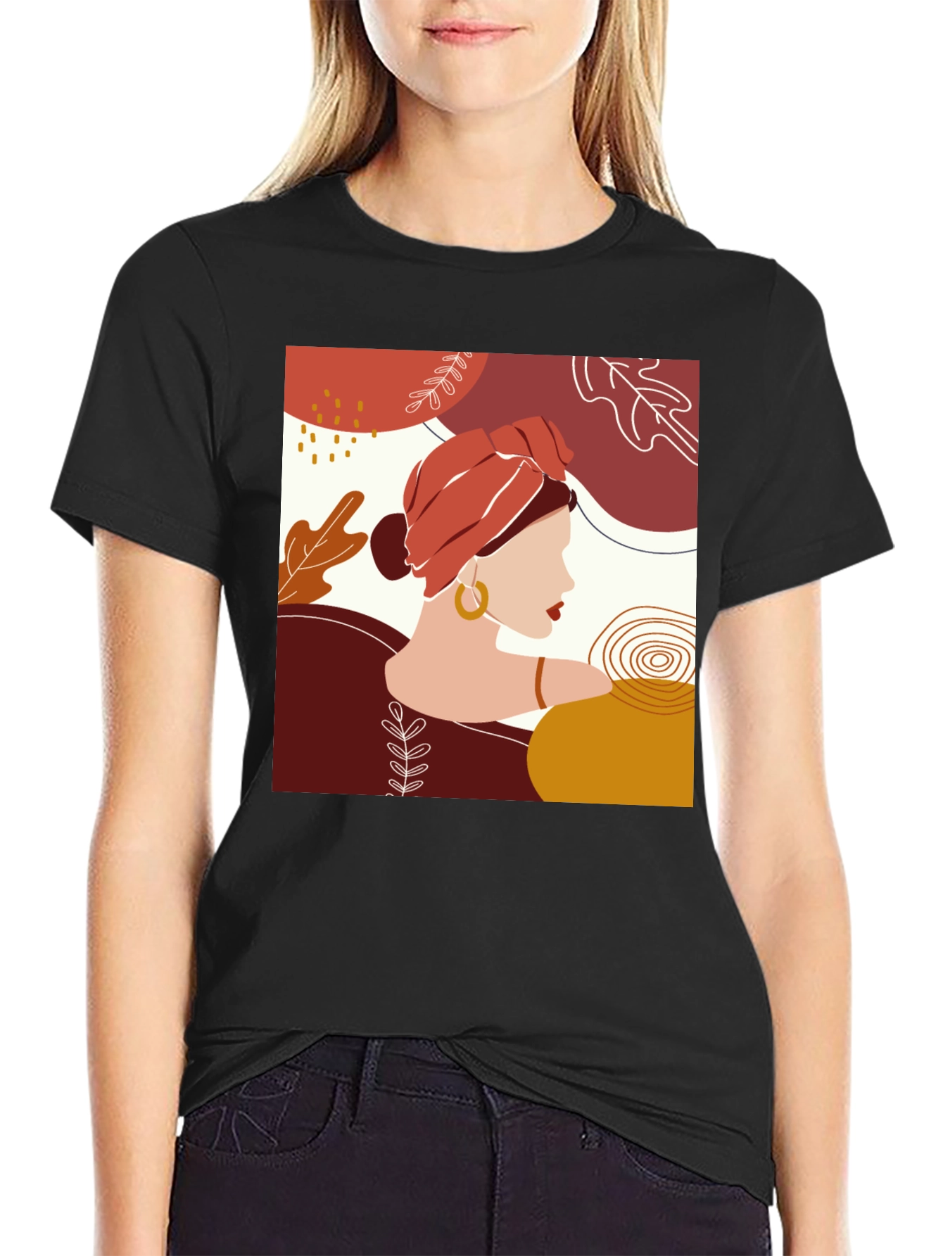 Abstract Woman Graphic Tee - Stylish Casual Wear