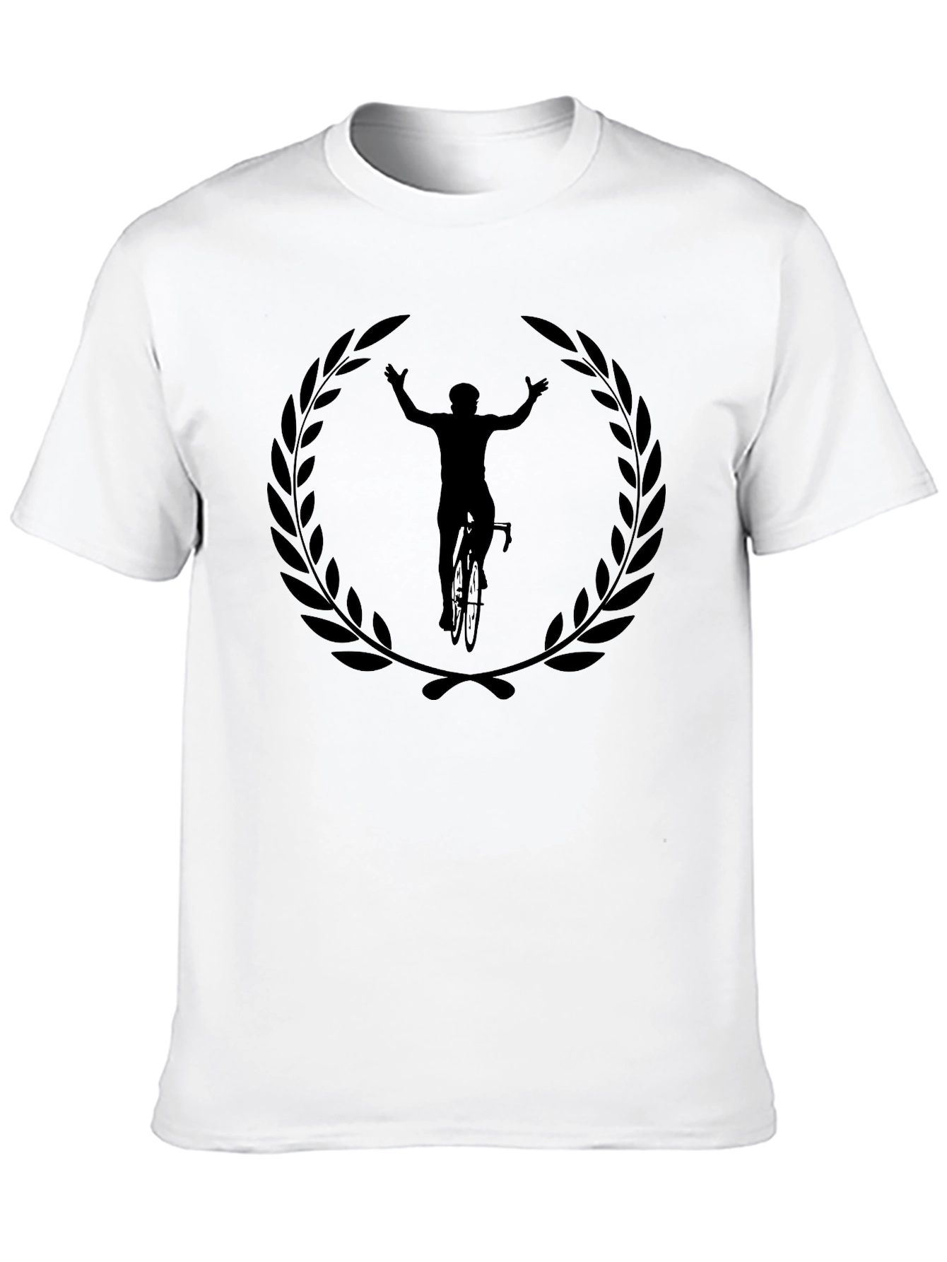Mens Black Cyclist Laurel Wreath Graphic T-Shirt