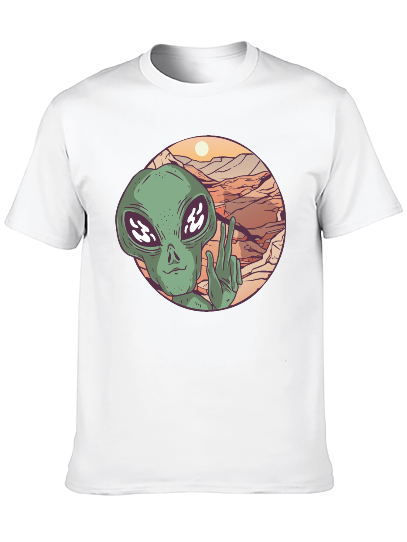 Retro Alien Peace Sign T-Shirt