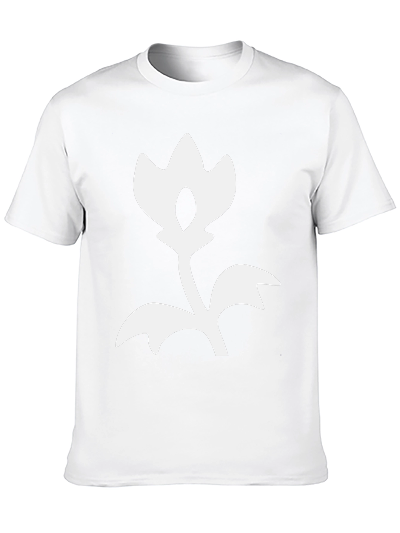 Black T-Shirt with White Flower Design