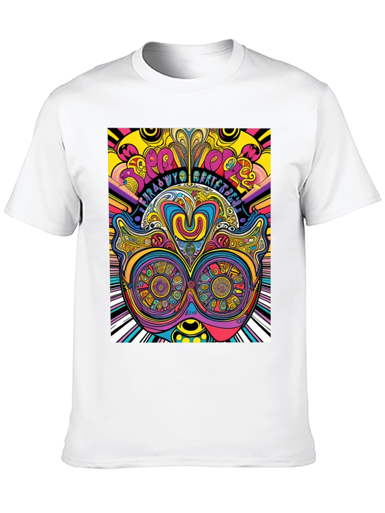 Psychedelic Graphic Print Black T-Shirt