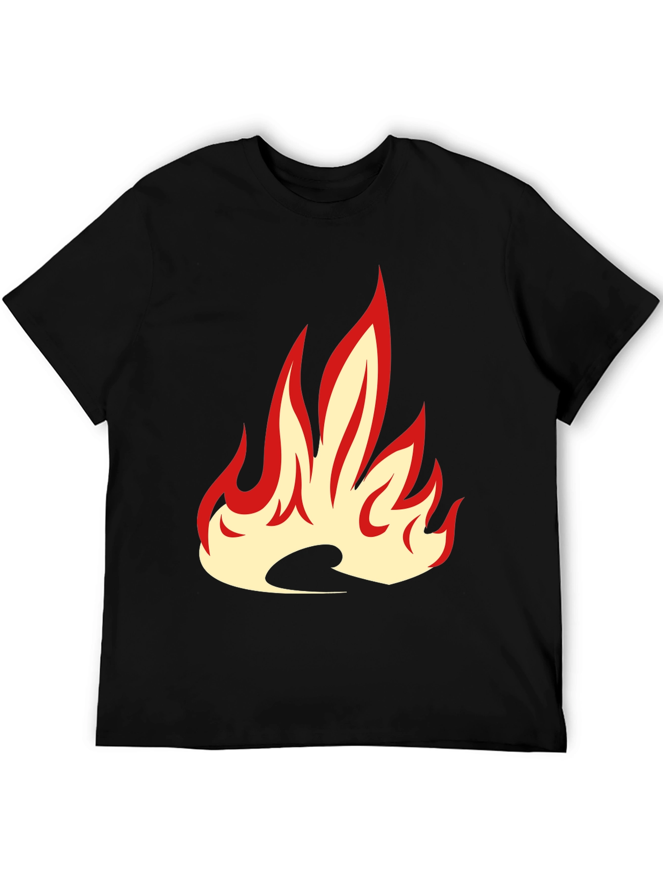 Fiery Flame Graphic Tee - Bold Black T-Shirt