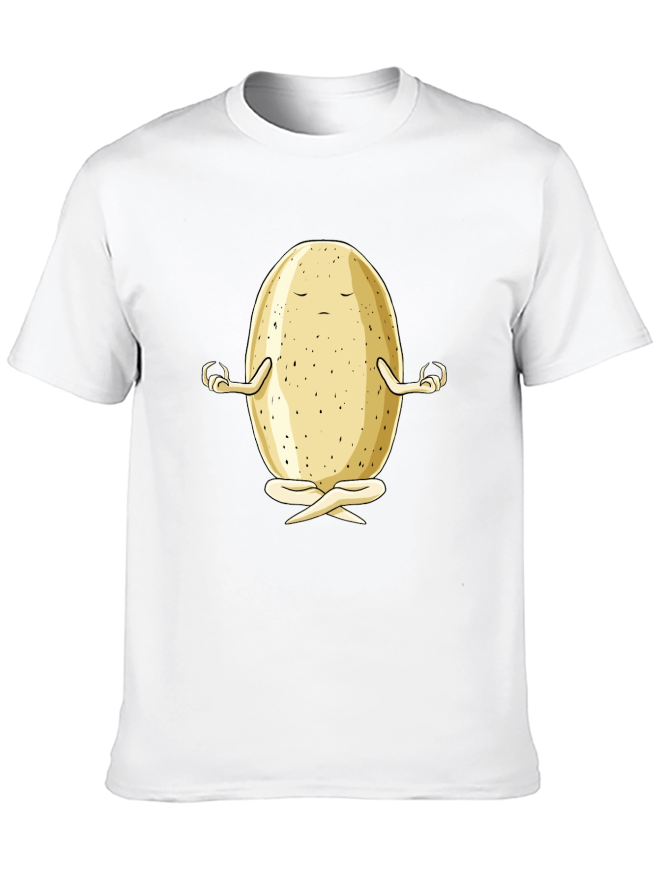 Zen Potato Graphic Tee - Meditating Spud Black T-Shirt