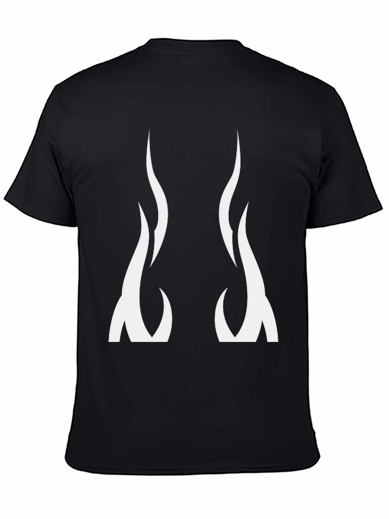 Black Graphic Tee - Flame Design