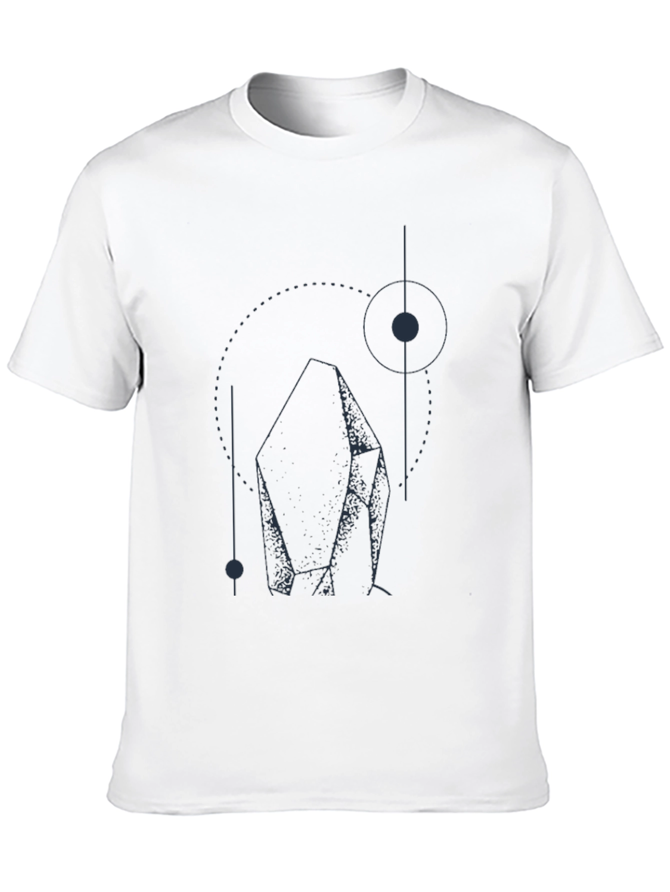 Geometric Crystal Graphic T-Shirt - Black