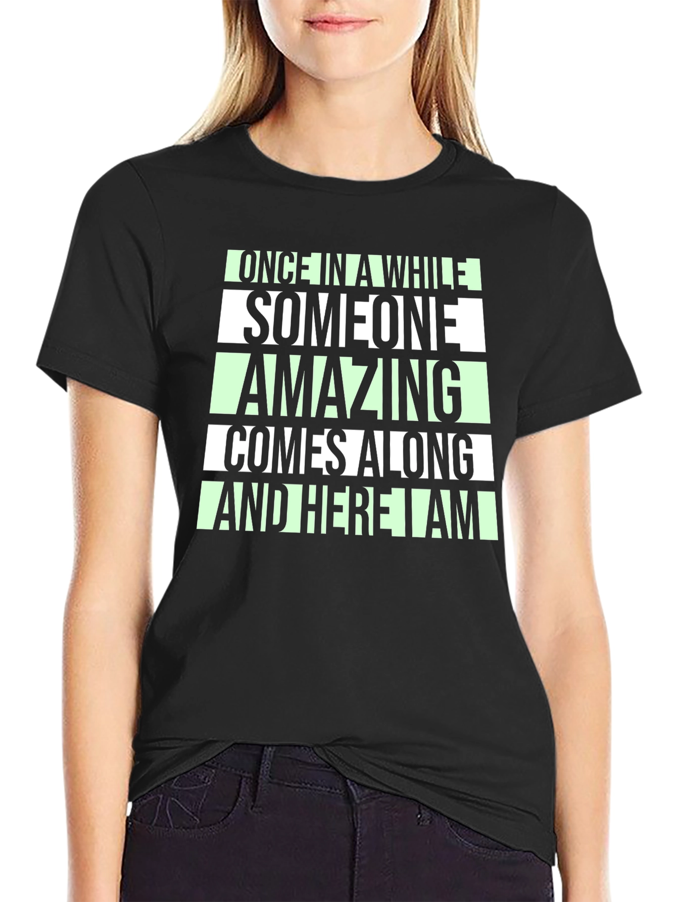 Amazing Comes Along Black T-Shirt
