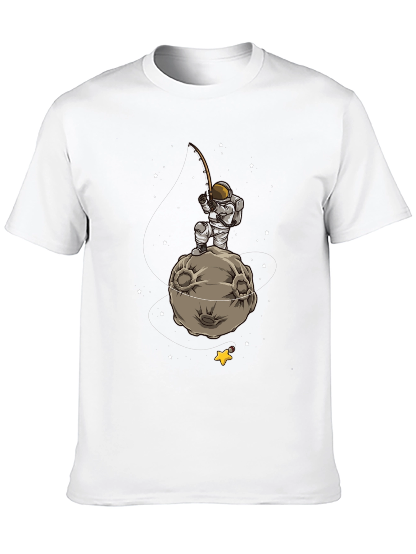 Astronaut Fishing on Moon Graphic T-Shirt