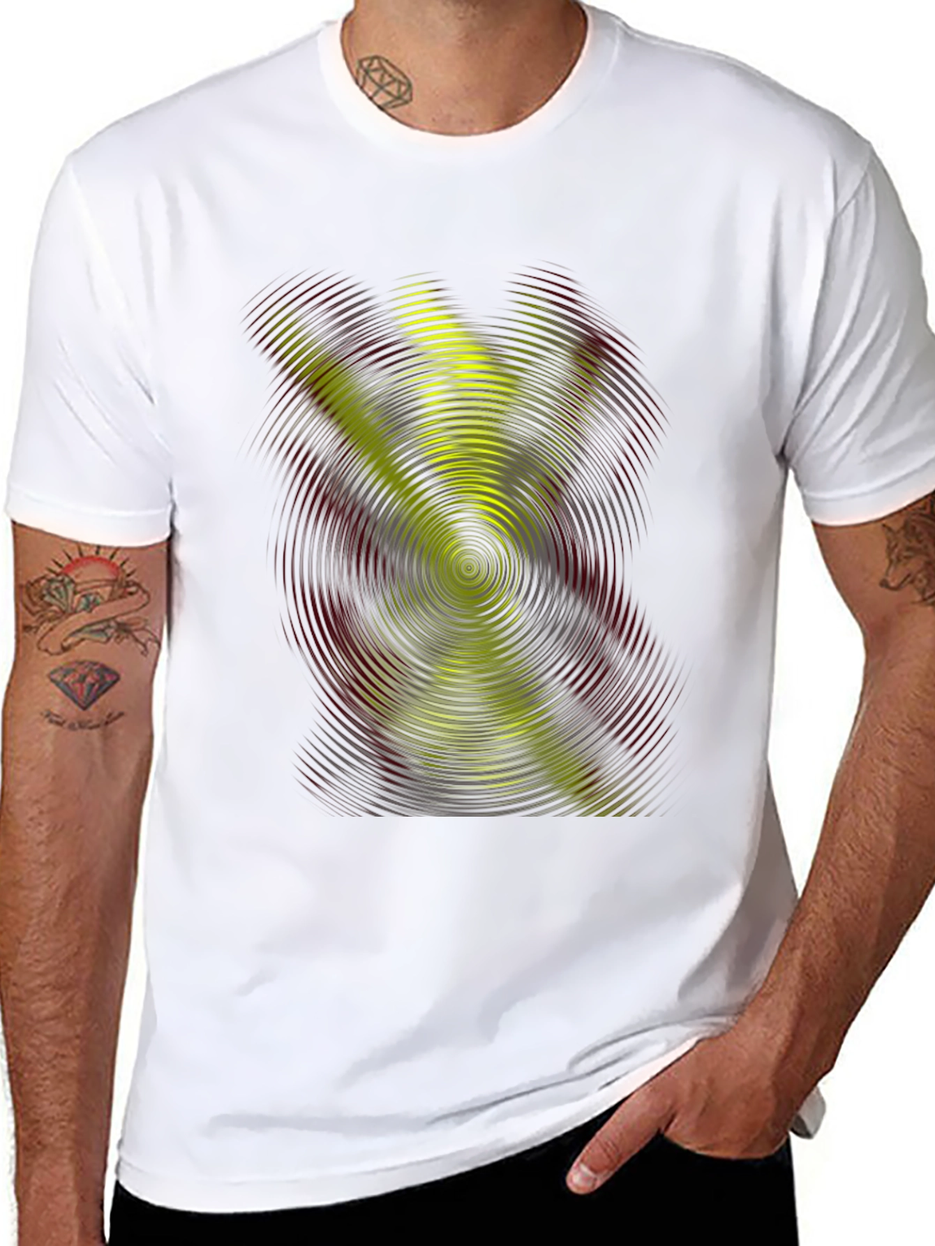 Abstract Swirl Graphic Tee - Black Casual Shirt