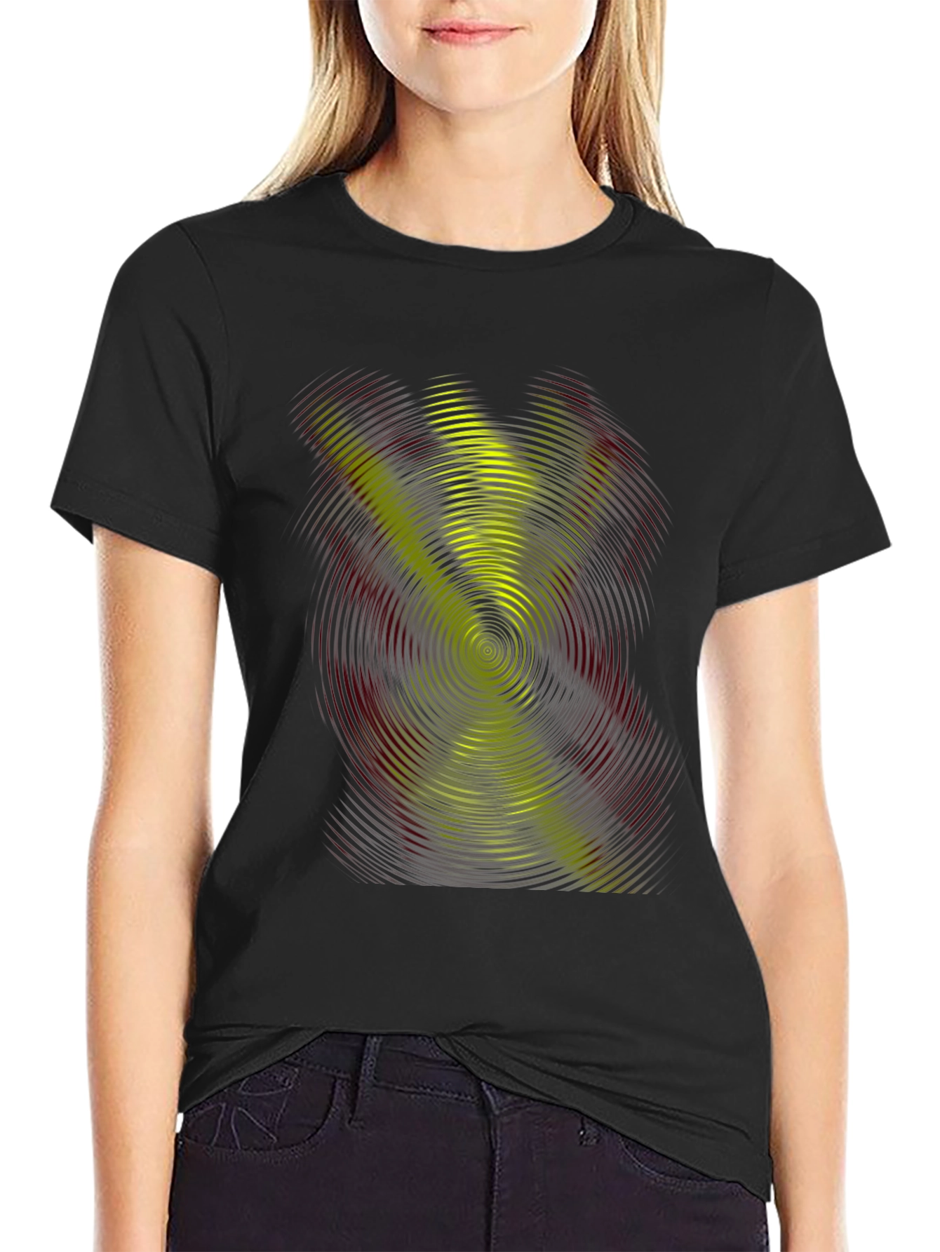 Abstract Swirl Graphic Tee - Black Casual Shirt