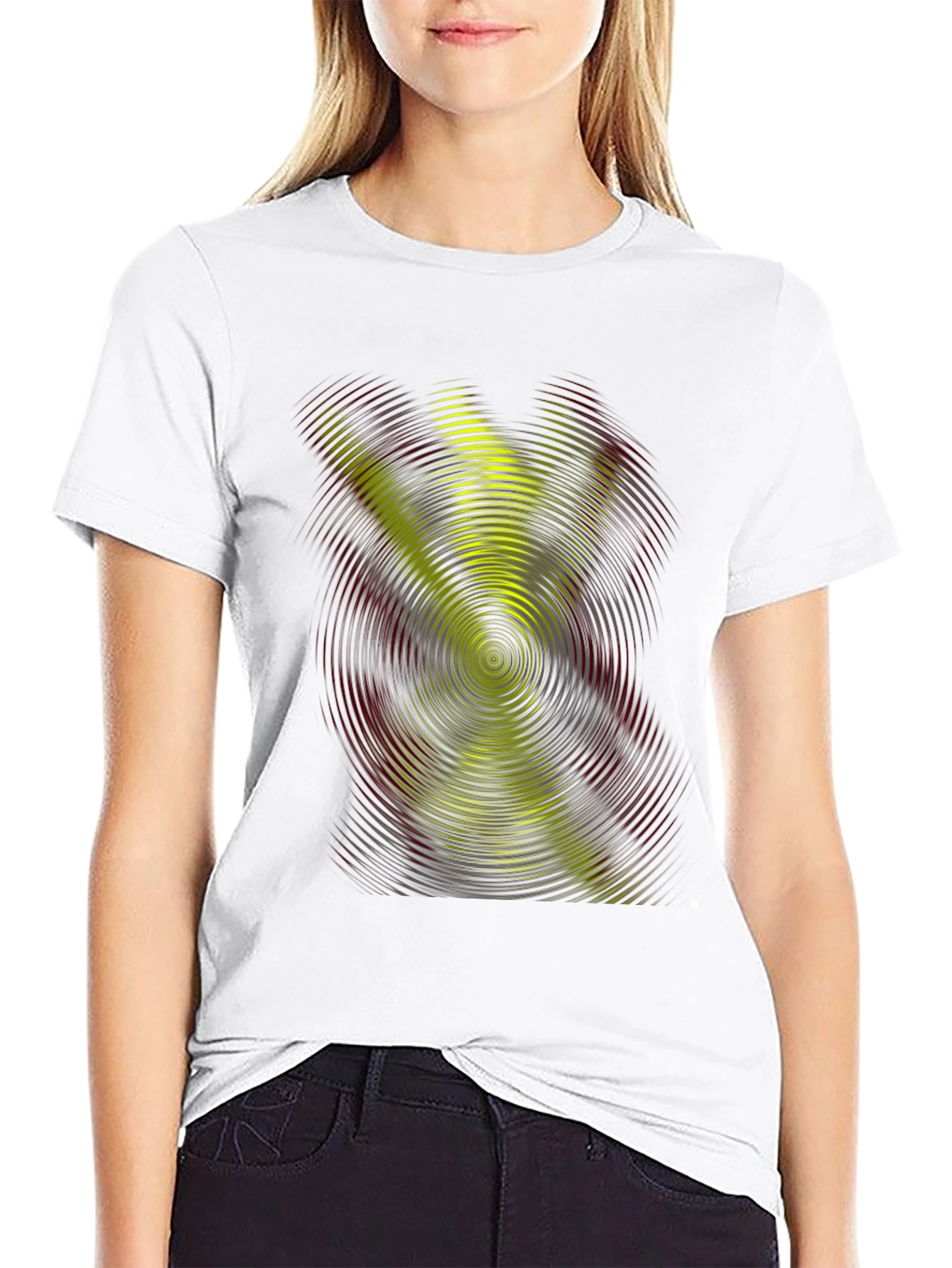 Abstract Swirl Graphic Tee - Black Casual Shirt