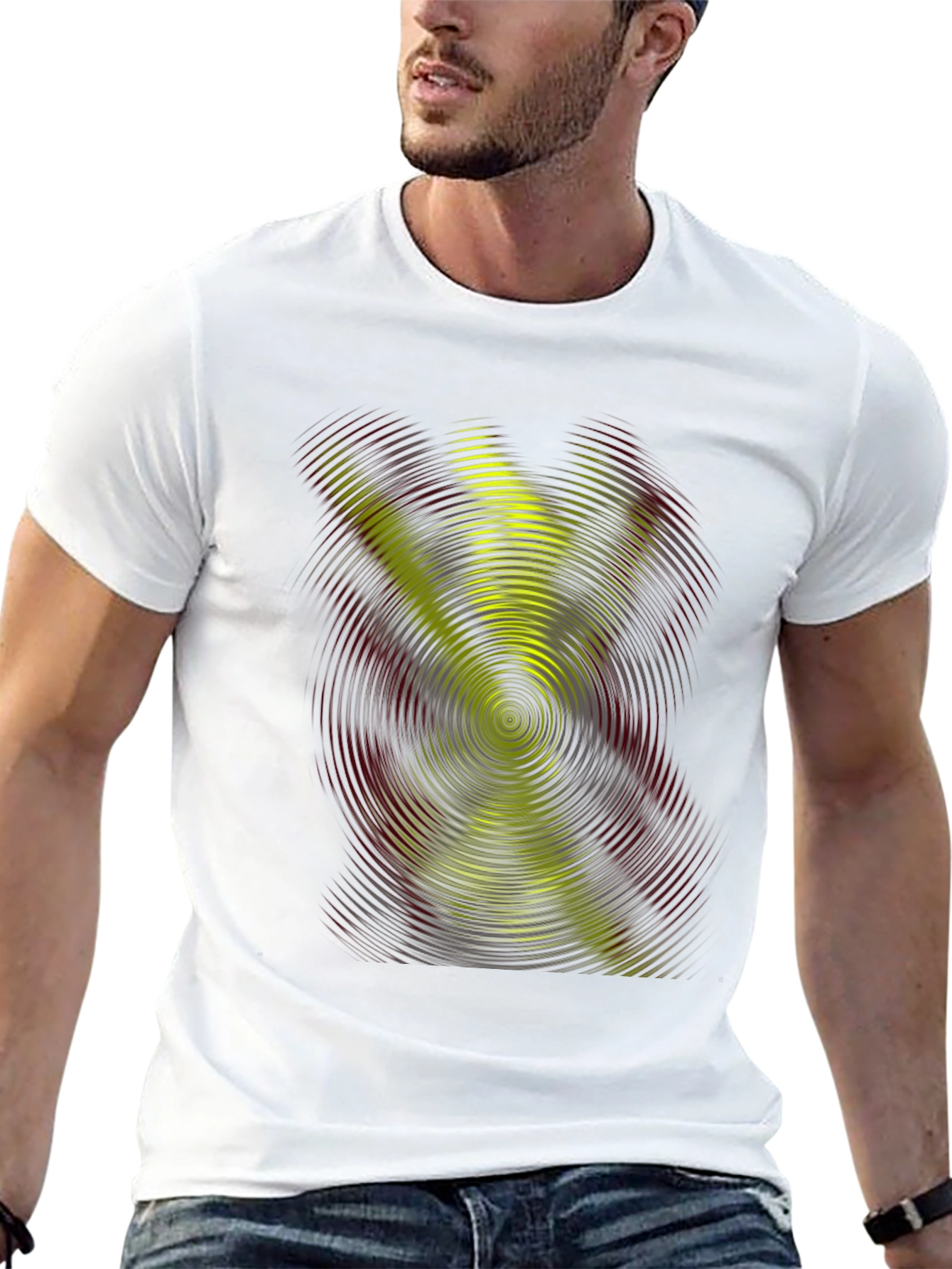 Abstract Swirl Graphic Tee - Black Casual Shirt