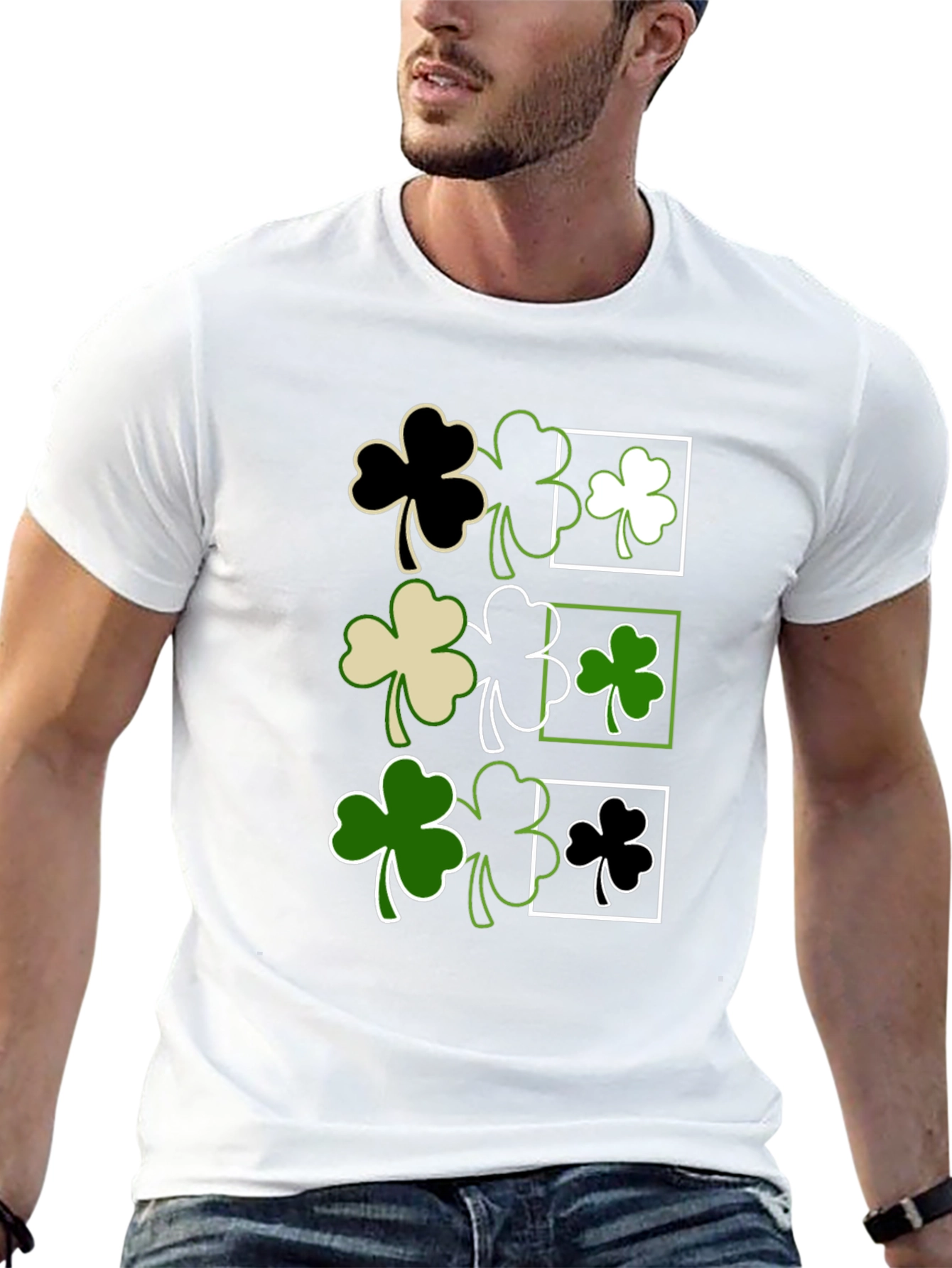 St. Patricks Day Clover T-Shirt - Black