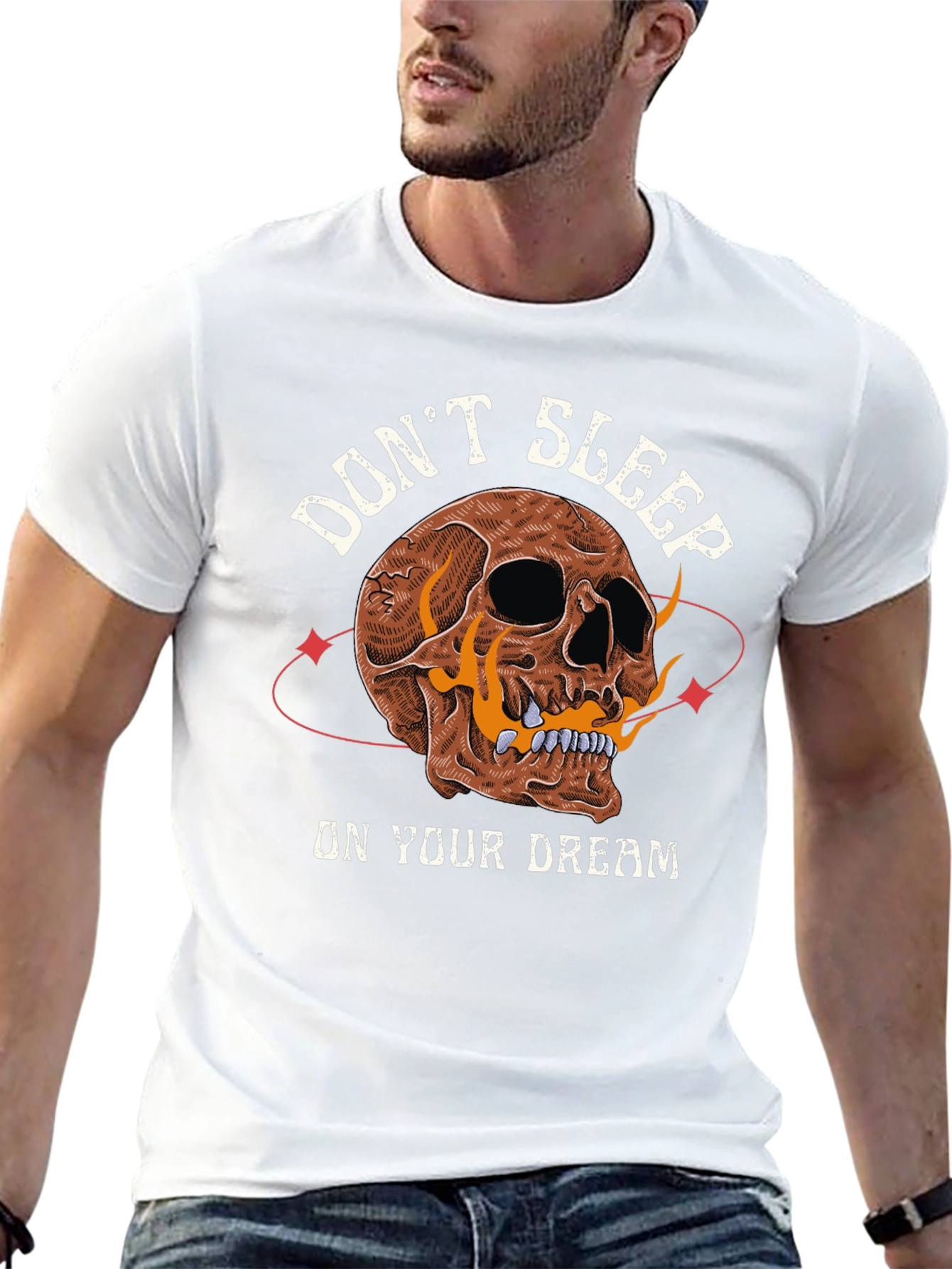 Dont Sleep On Your Dream Skull Graphic T-Shirt