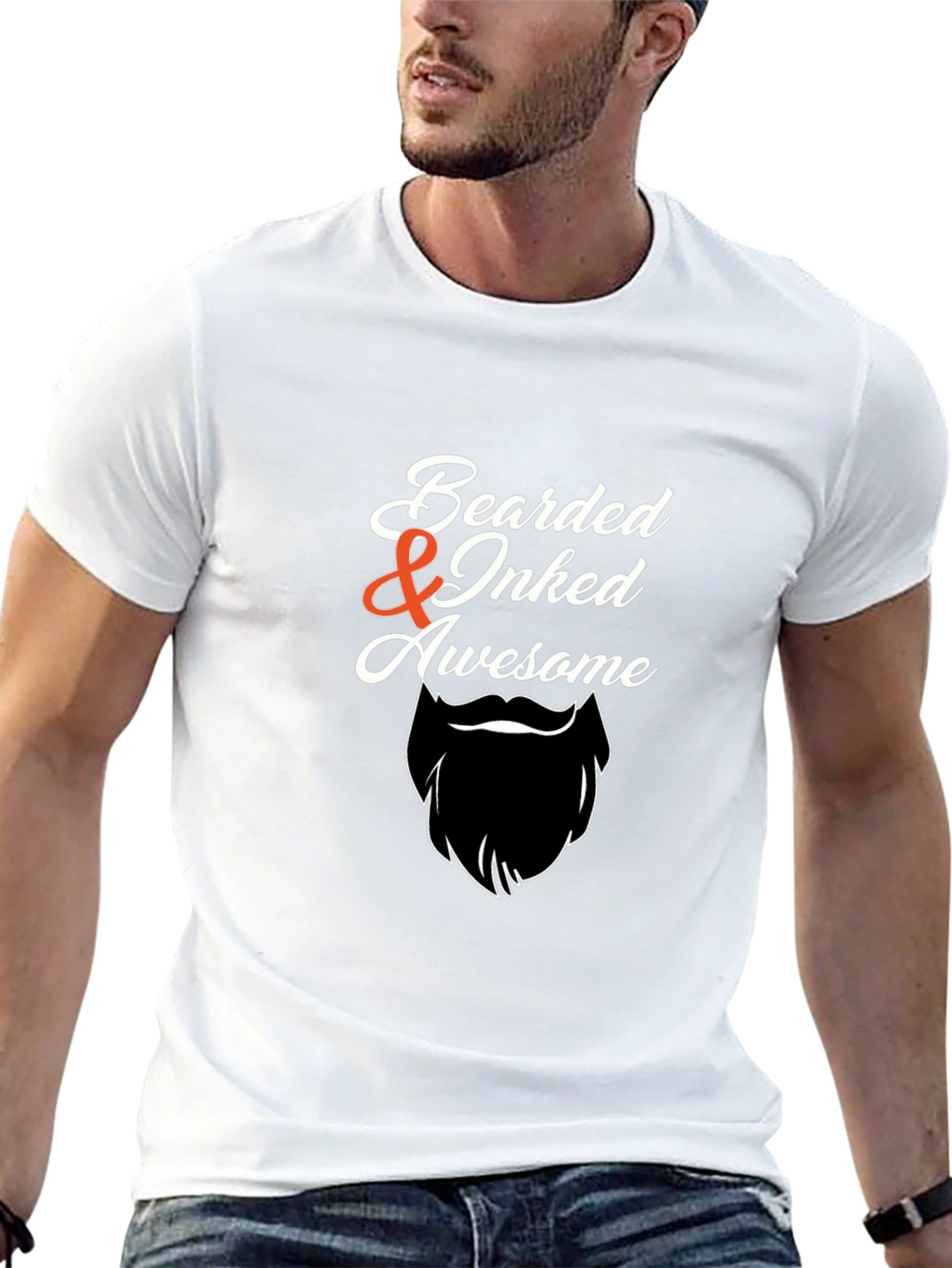 Bearded & Inked Awesome Graphic T-Shirt