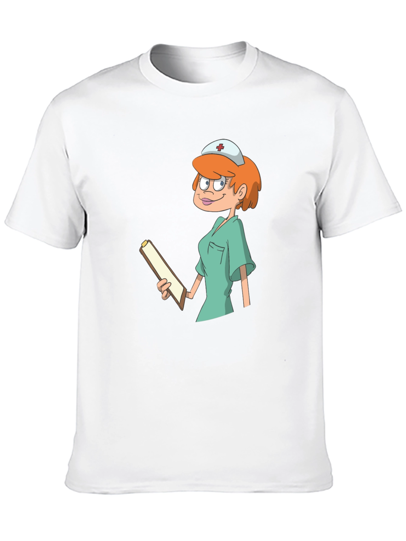 Cartoon Nurse Graphic Tee - Unisex Cotton T-Shirt