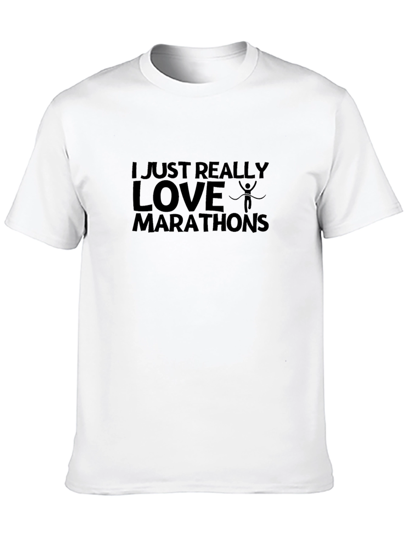 I Love Marathons Black Graphic Tee