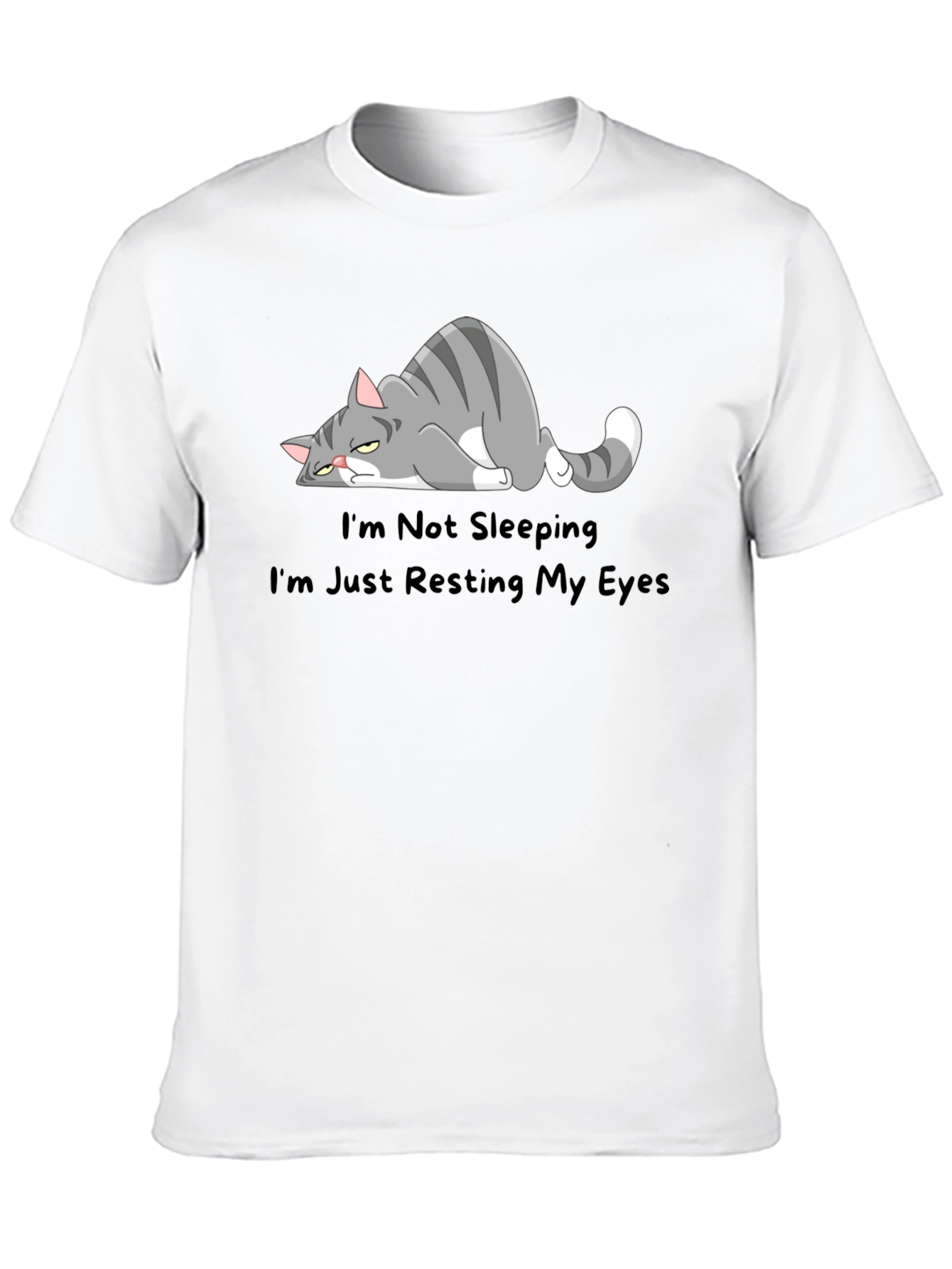 Funny Cat Resting Eyes Graphic T-Shirt