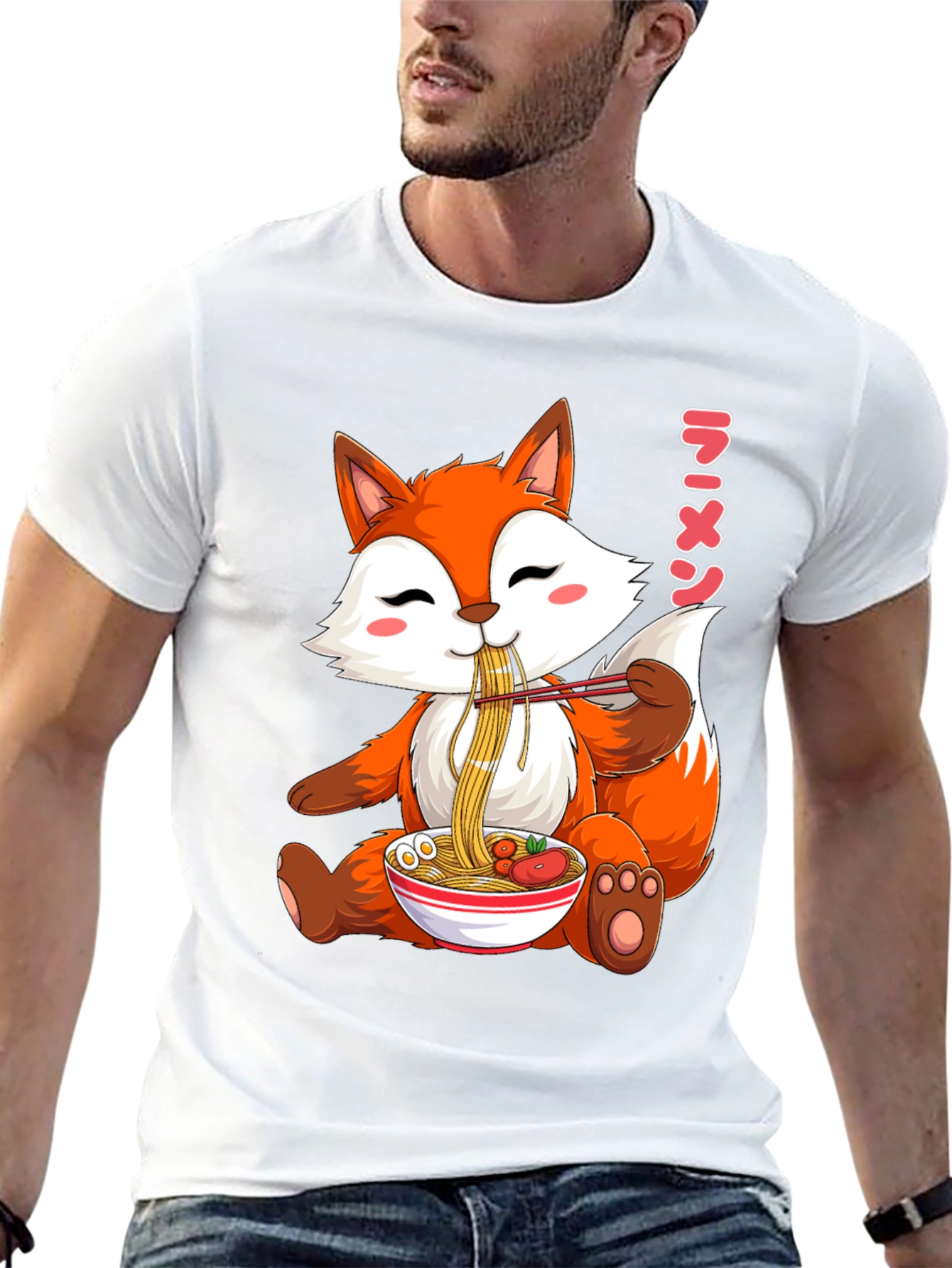 Cute Fox Ramen T-Shirt Kawaii Anime Tee