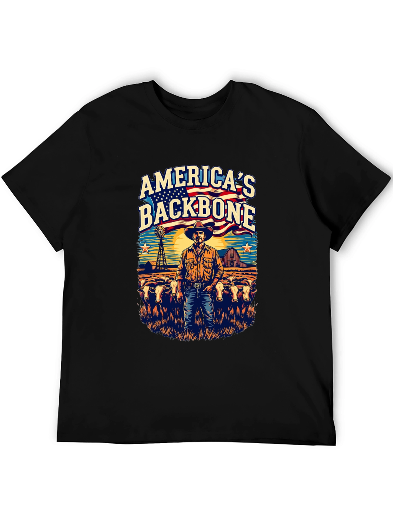 Americas Backbone Graphic Tee - Patriotic Farmer