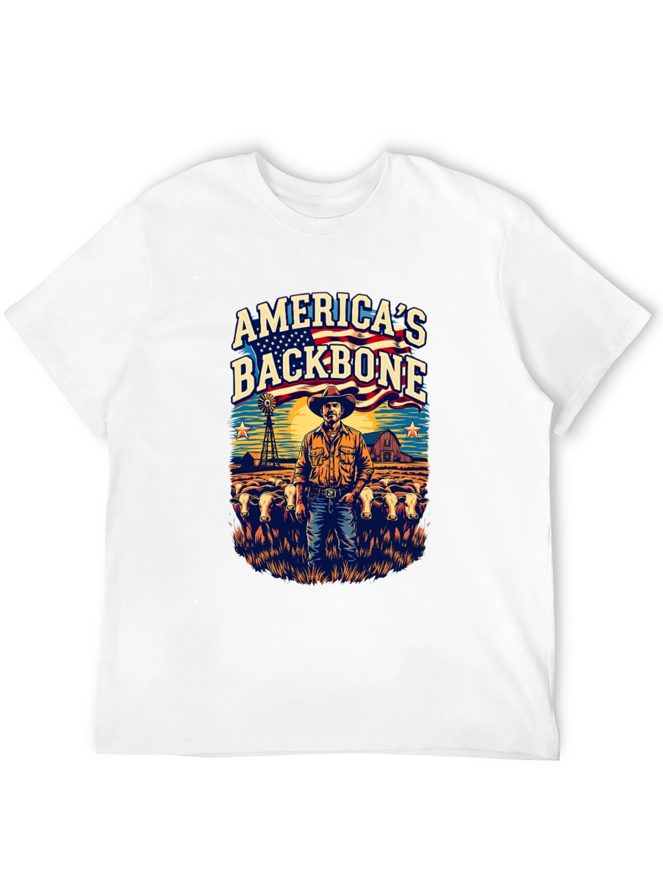 Americas Backbone Graphic Tee - Patriotic Farmer