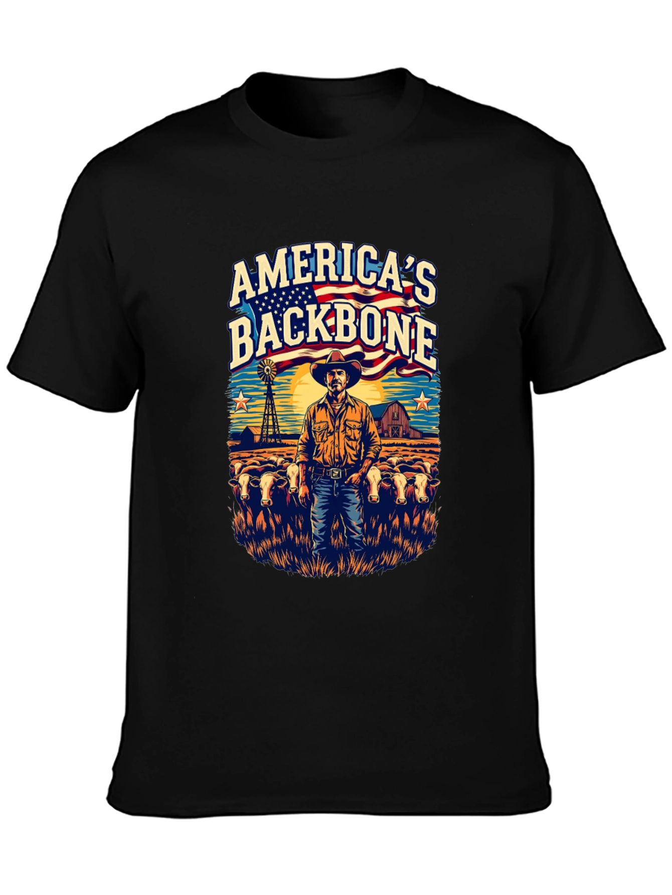 Americas Backbone Graphic Tee - Patriotic Farmer