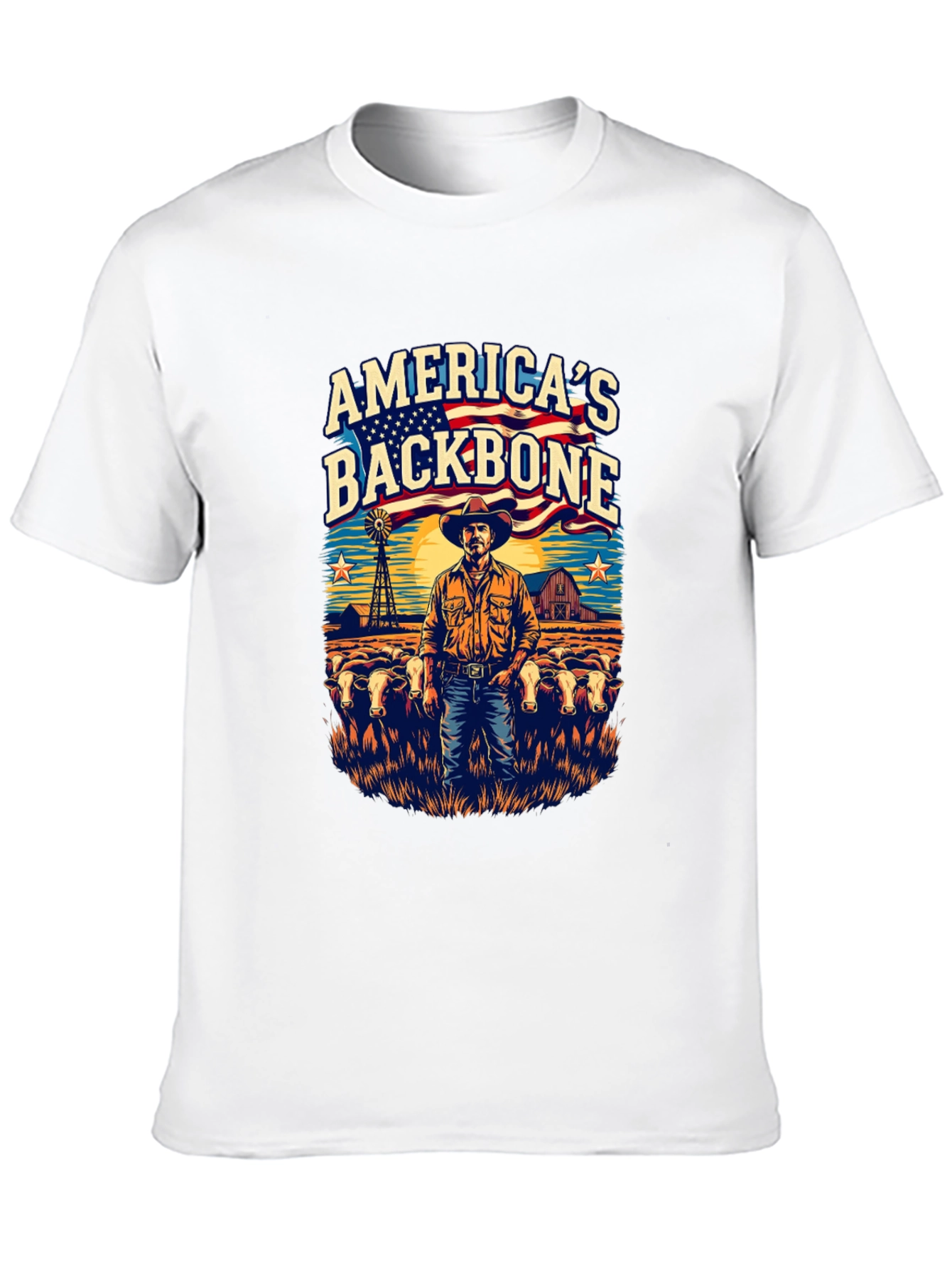 Americas Backbone Graphic Tee - Patriotic Farmer