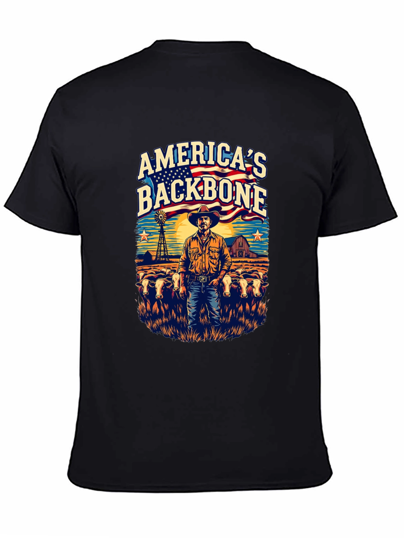 Americas Backbone Graphic Tee - Patriotic Farmer