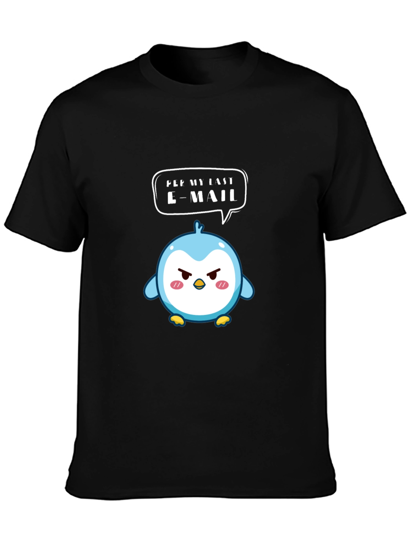 Angry Email Penguin Graphic T-Shirt