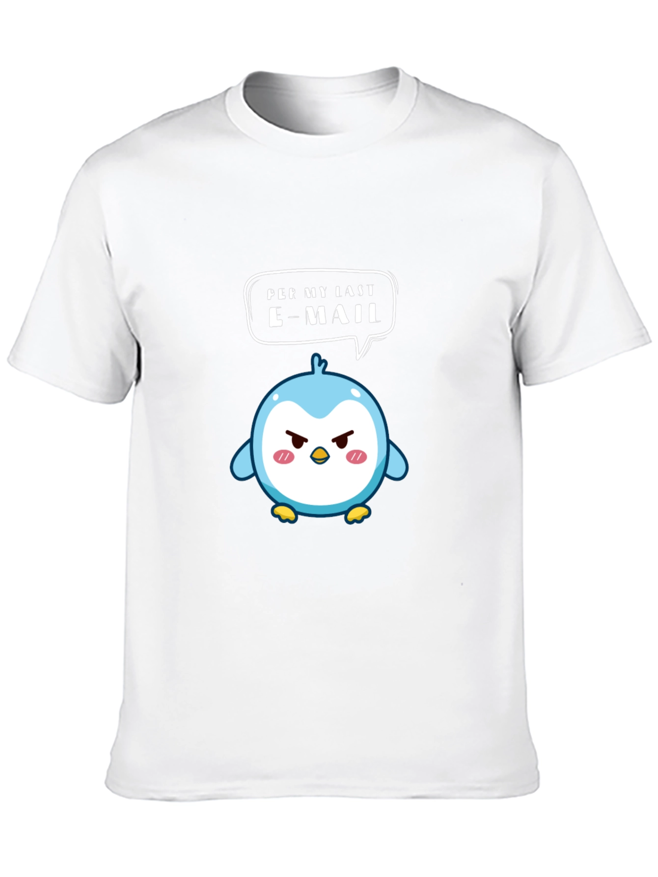 Angry Email Penguin Graphic T-Shirt