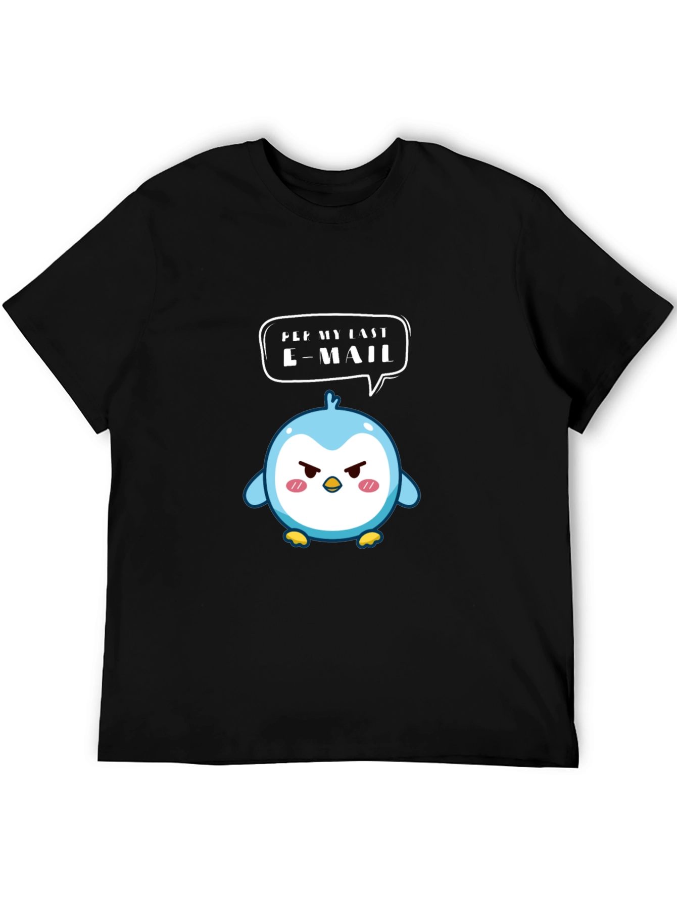 Angry Email Penguin Graphic T-Shirt