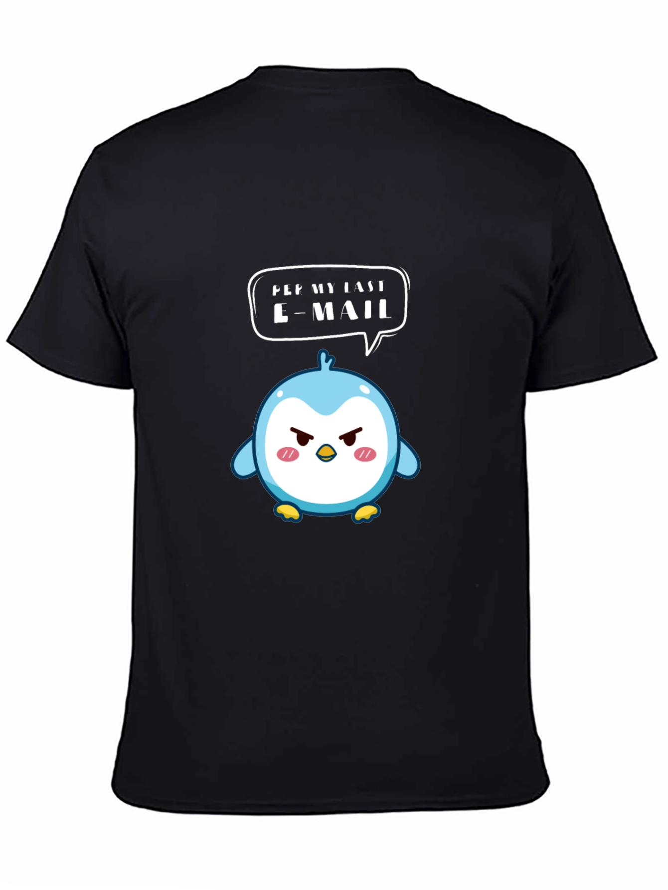 Angry Email Penguin Graphic T-Shirt