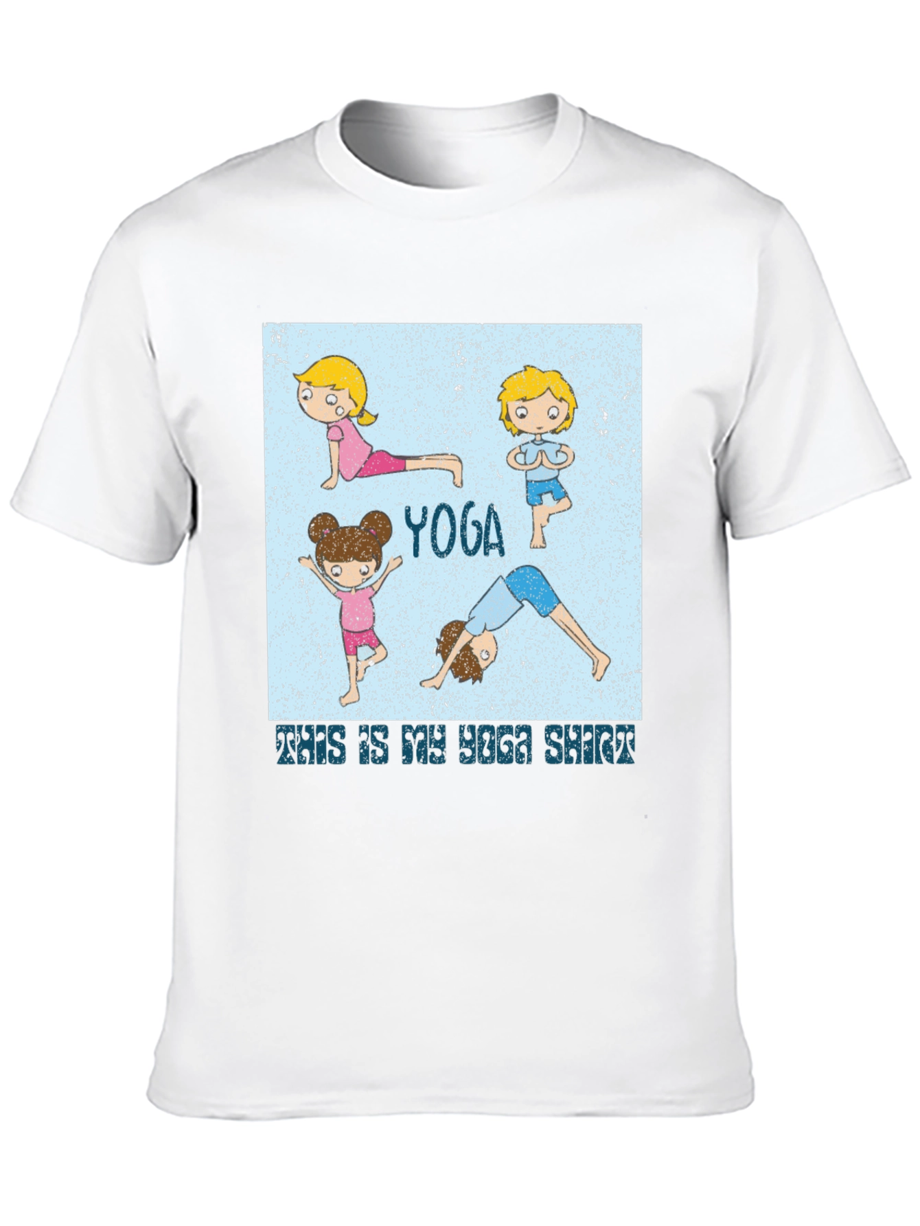 Yoga Cartoon Black T-Shirt