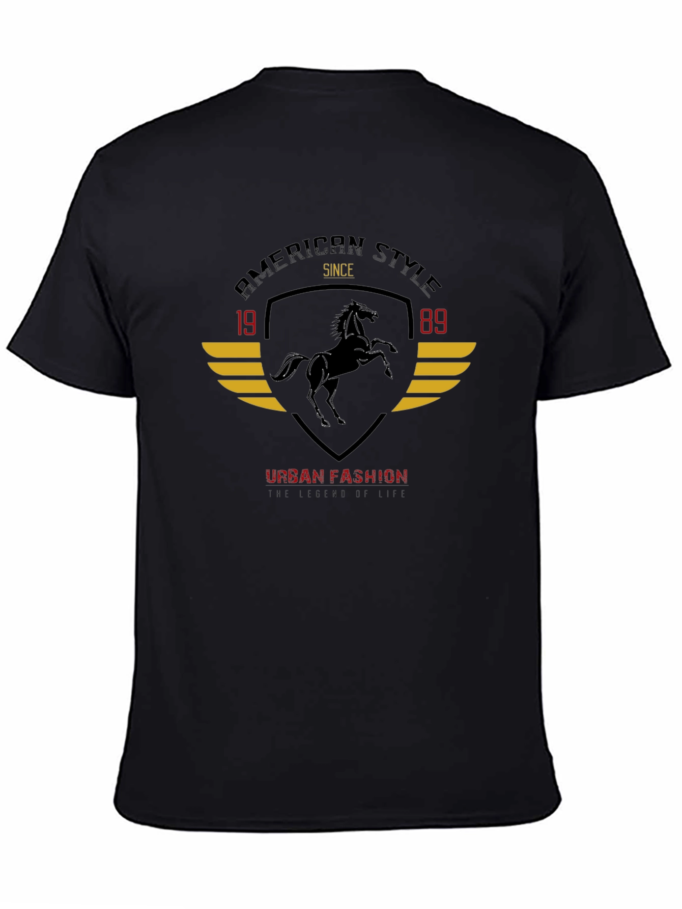 American Style Black Horse Graphic Tee