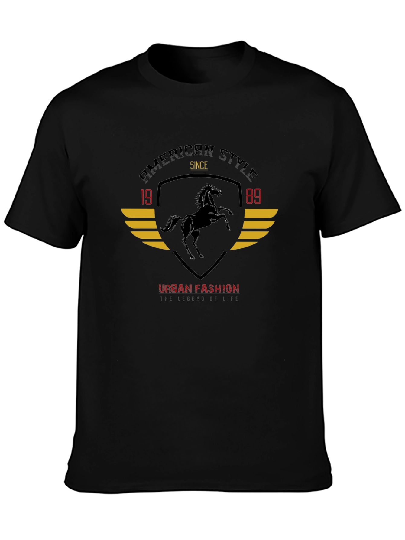 American Style Black Horse Graphic Tee