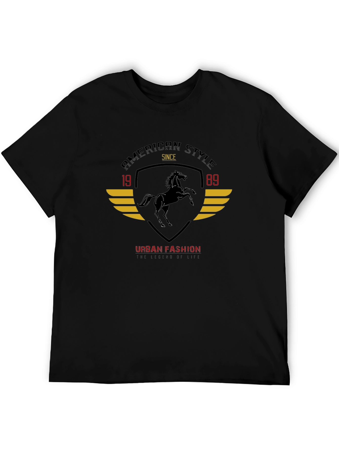 American Style Black Horse Graphic Tee