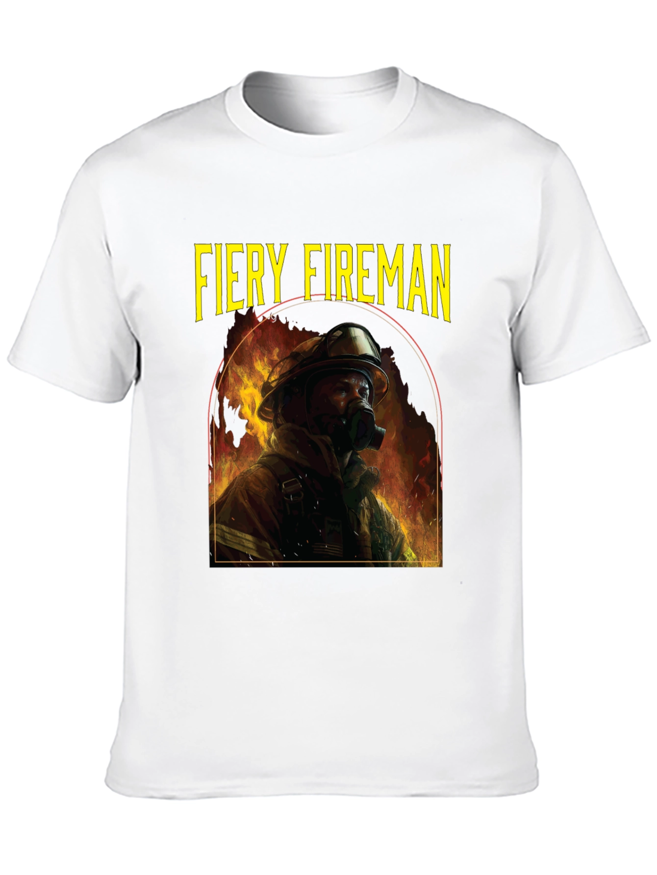 Fiery Fireman Graphic T-Shirt - Black