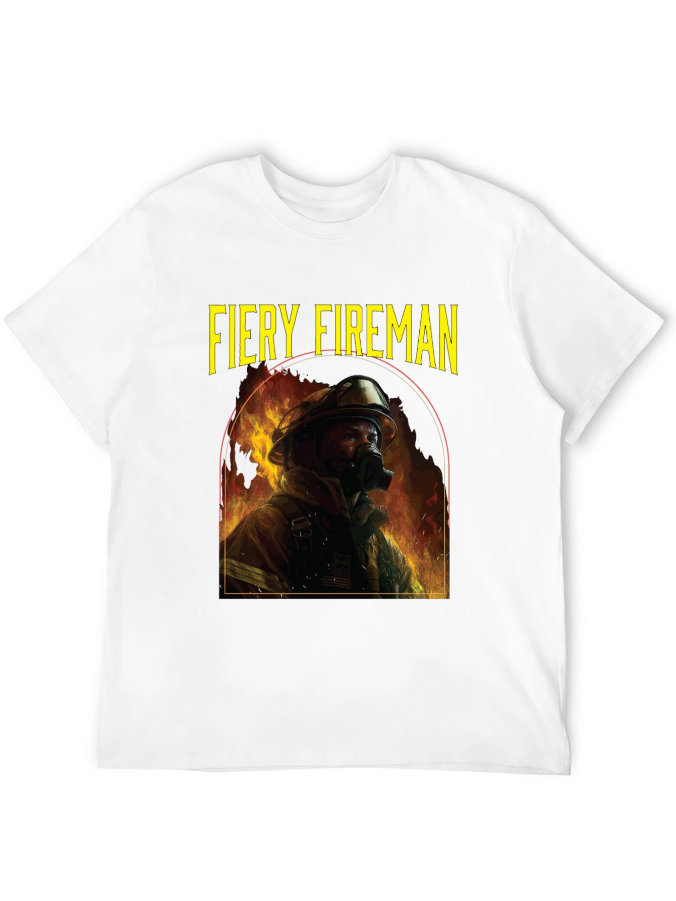 Fiery Fireman Graphic T-Shirt - Black