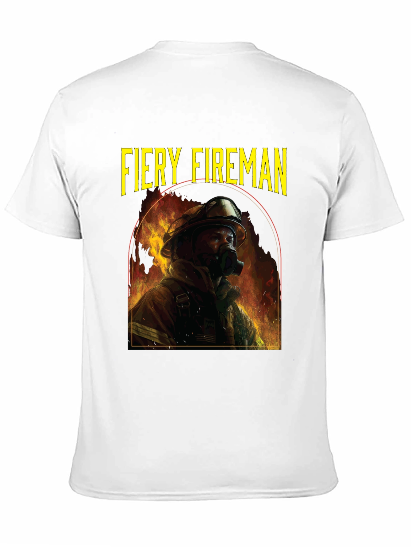 Fiery Fireman Graphic T-Shirt - Black