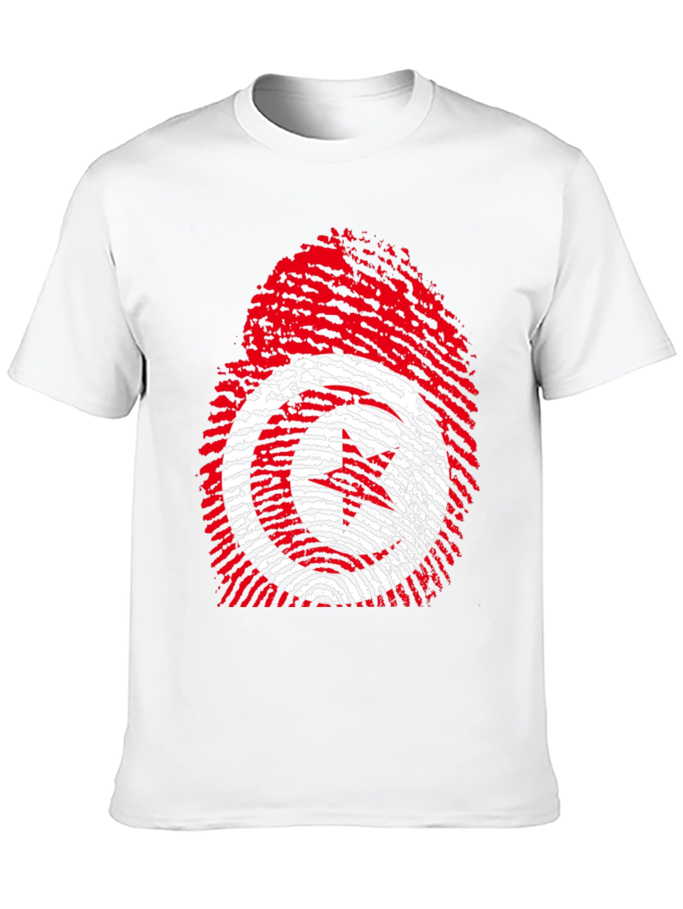 Tunisia Flag Fingerprint Graphic T-Shirt