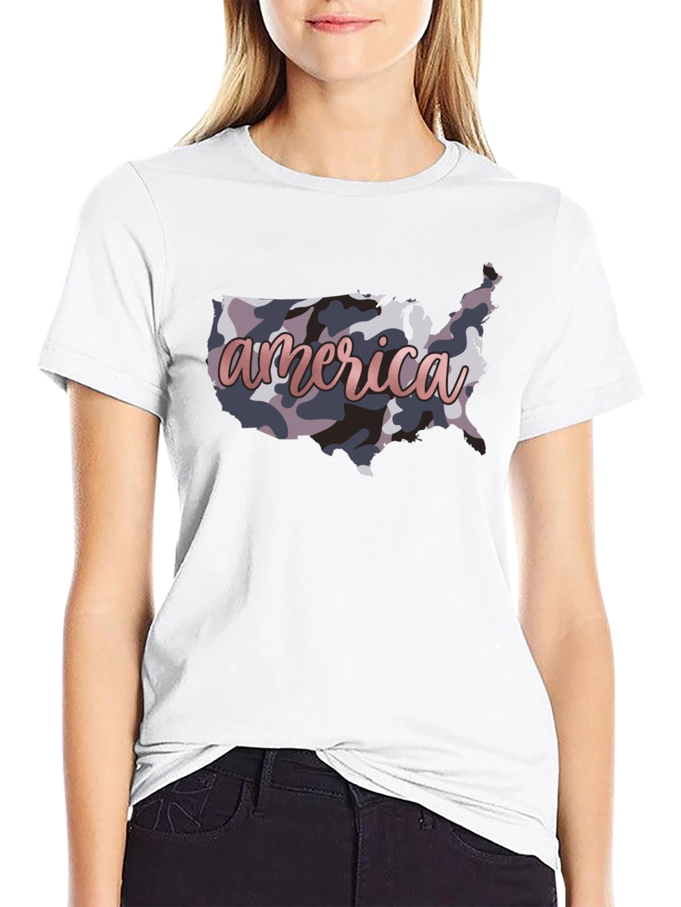 America Camo USA Map T-Shirt - Patriotic Pride
