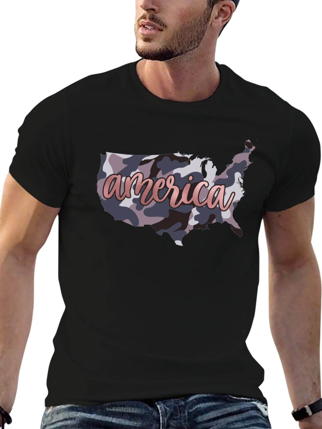 America Camo USA Map T-Shirt - Patriotic Pride