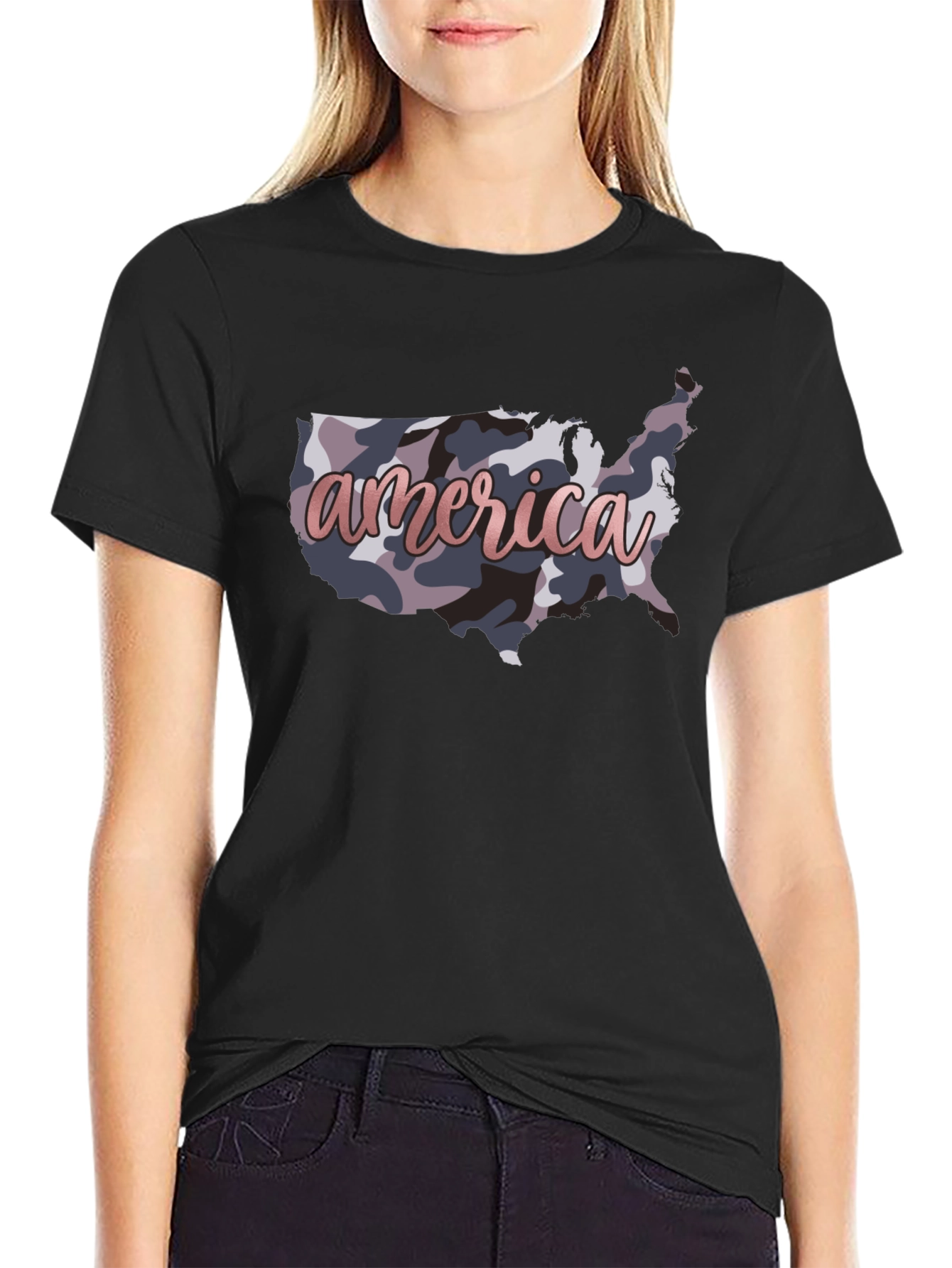 America Camo USA Map T-Shirt - Patriotic Pride