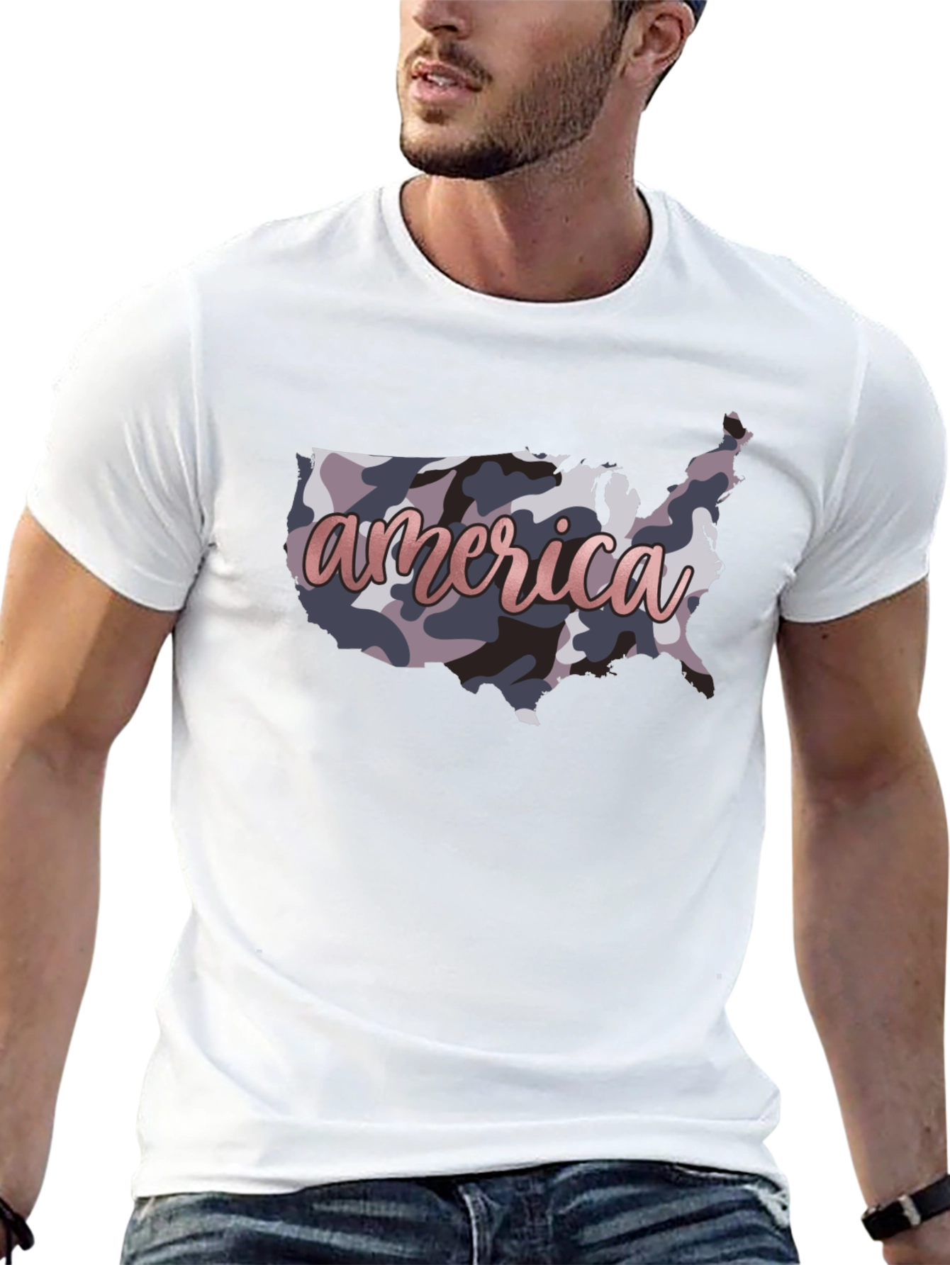 America Camo USA Map T-Shirt - Patriotic Pride