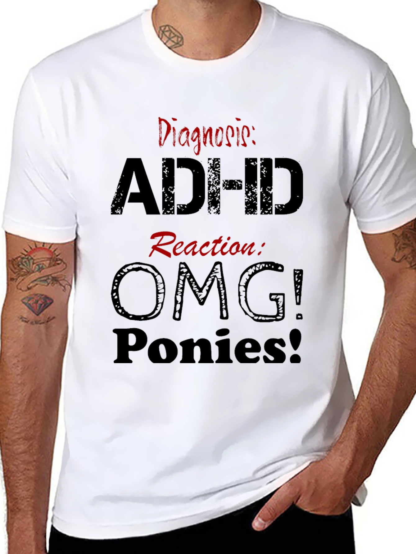 ADHD Diagnosis T-Shirt - Funny Reaction Tee
