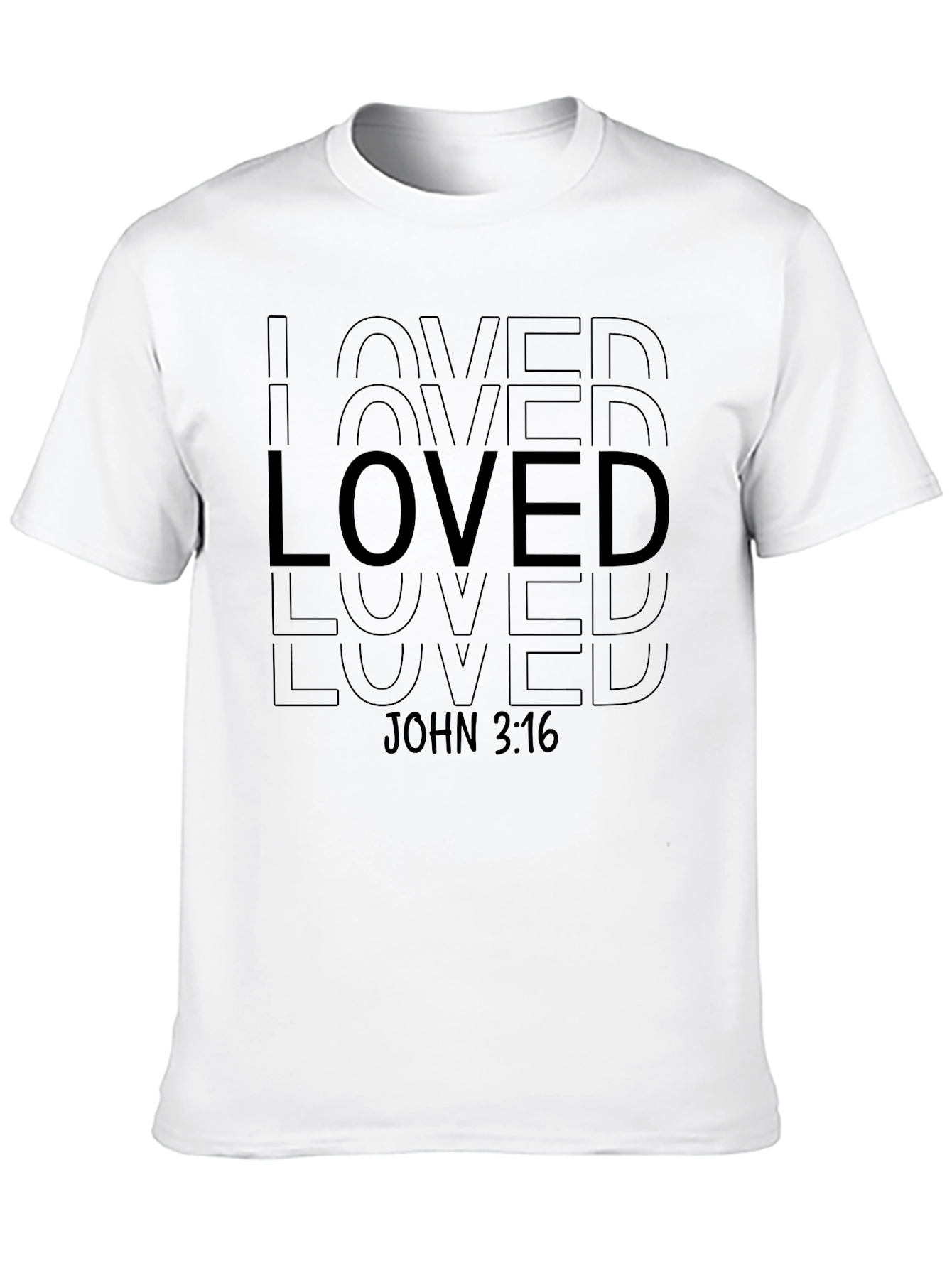 Loved John 3:16 Black Graphic Tee